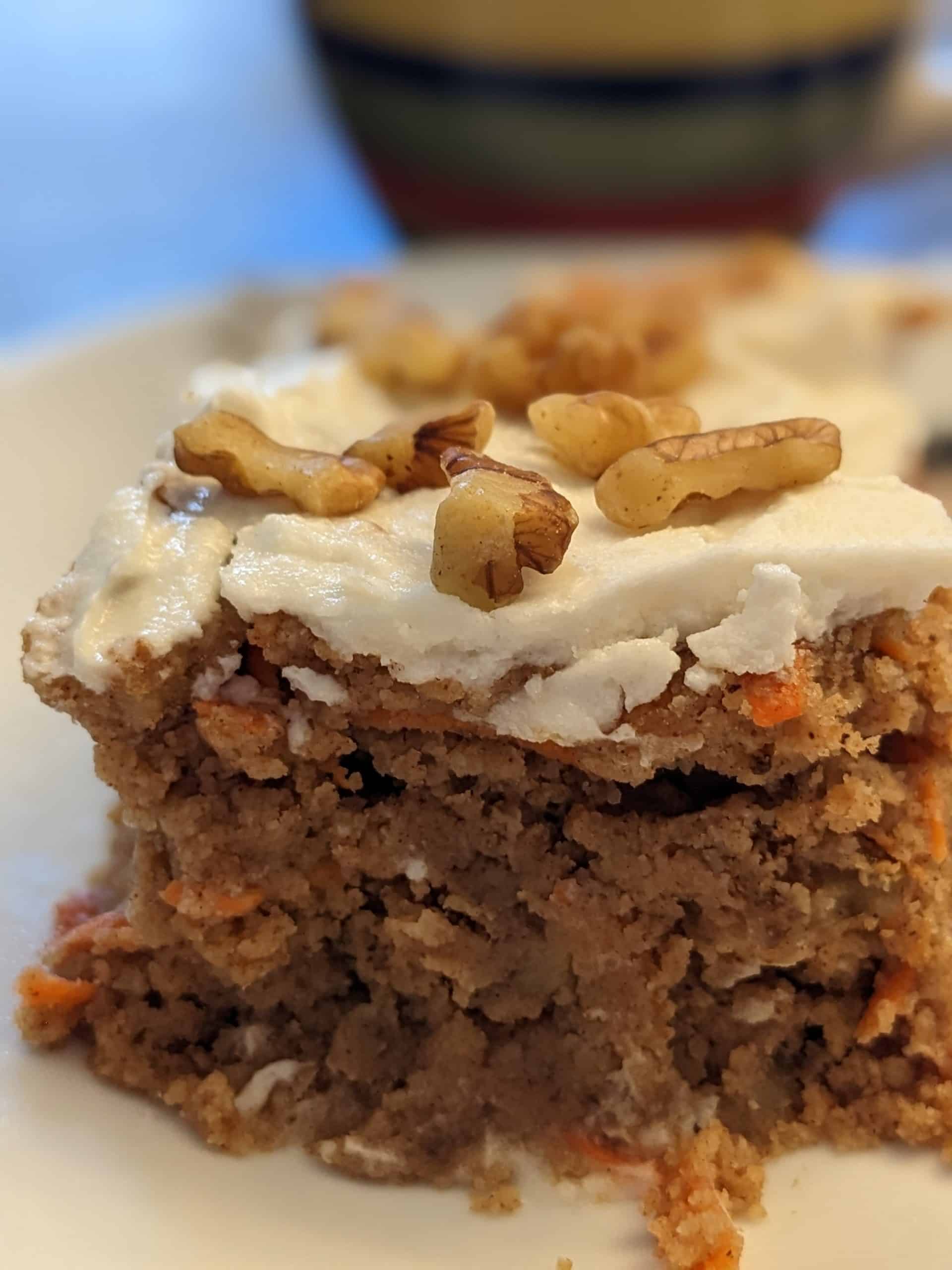 keto carrot cake slice