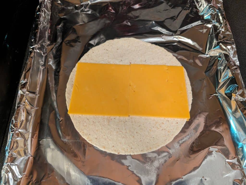 Low carb wrap with cheddar cheese