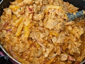 All ingredients in pan