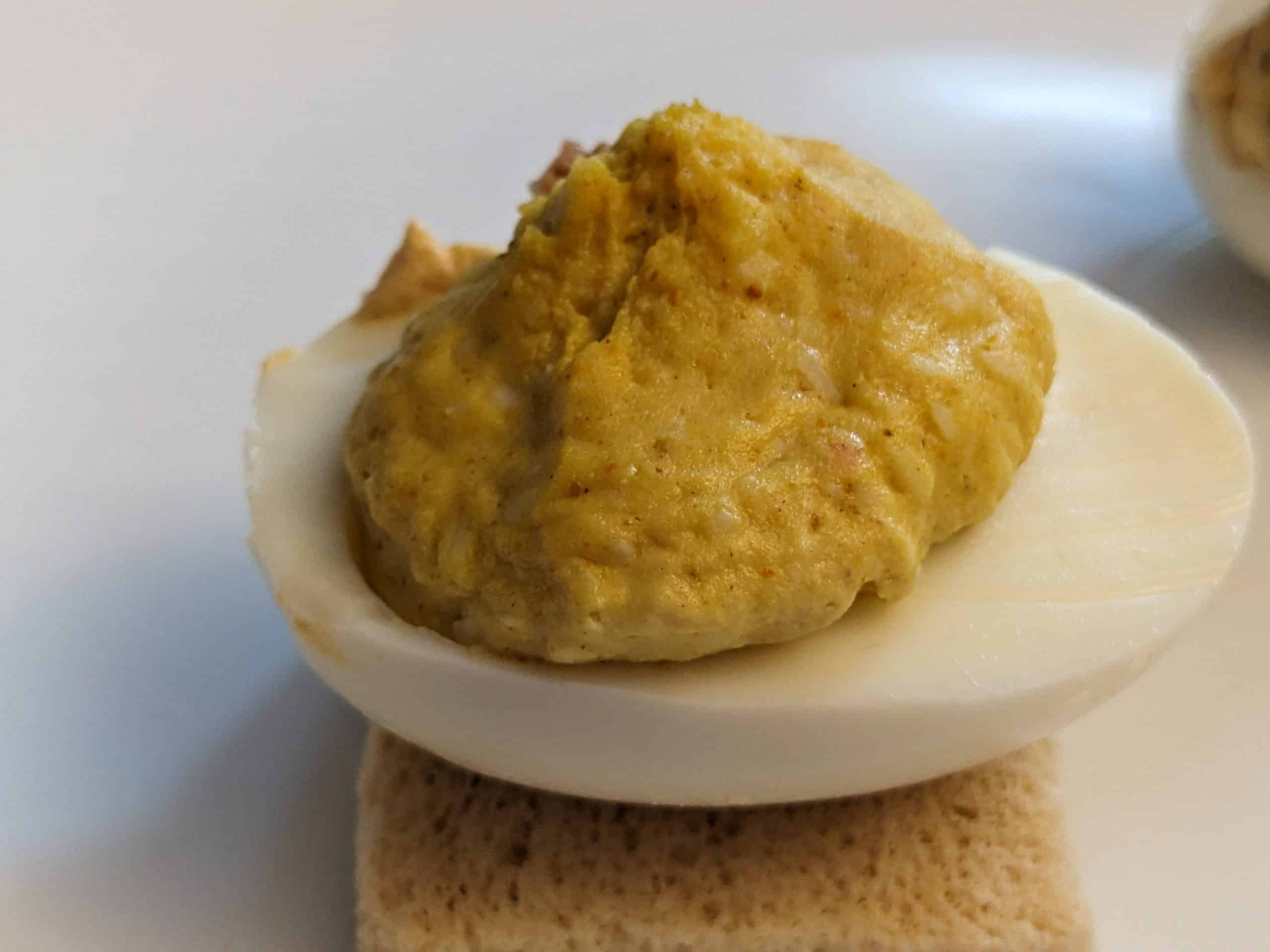 Manchego Curry Deviled Egg