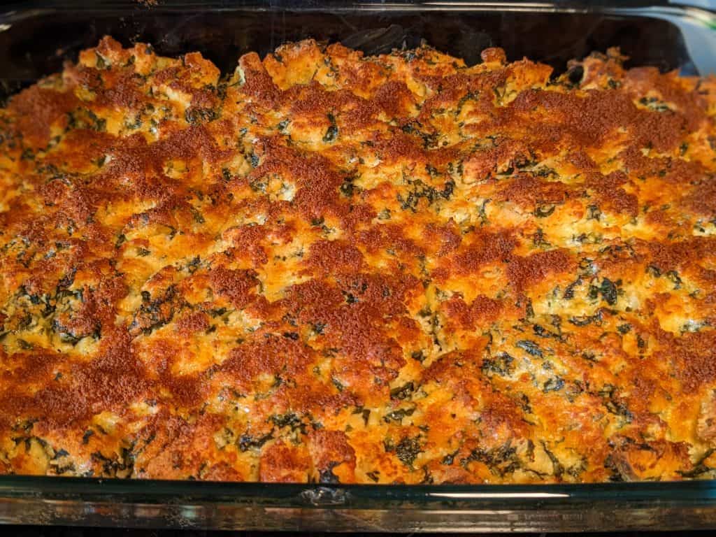 Keto Spinach and Artichoke Casserole - Baked Casserole Finished