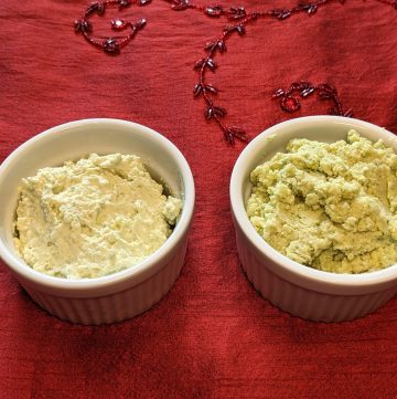 Whipped Pesto Spread and Dip in small bowls