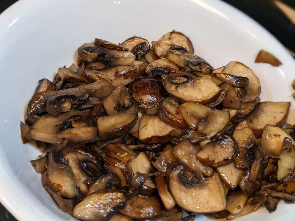 Sauteed Baby Bella Mushrooms in a bowl