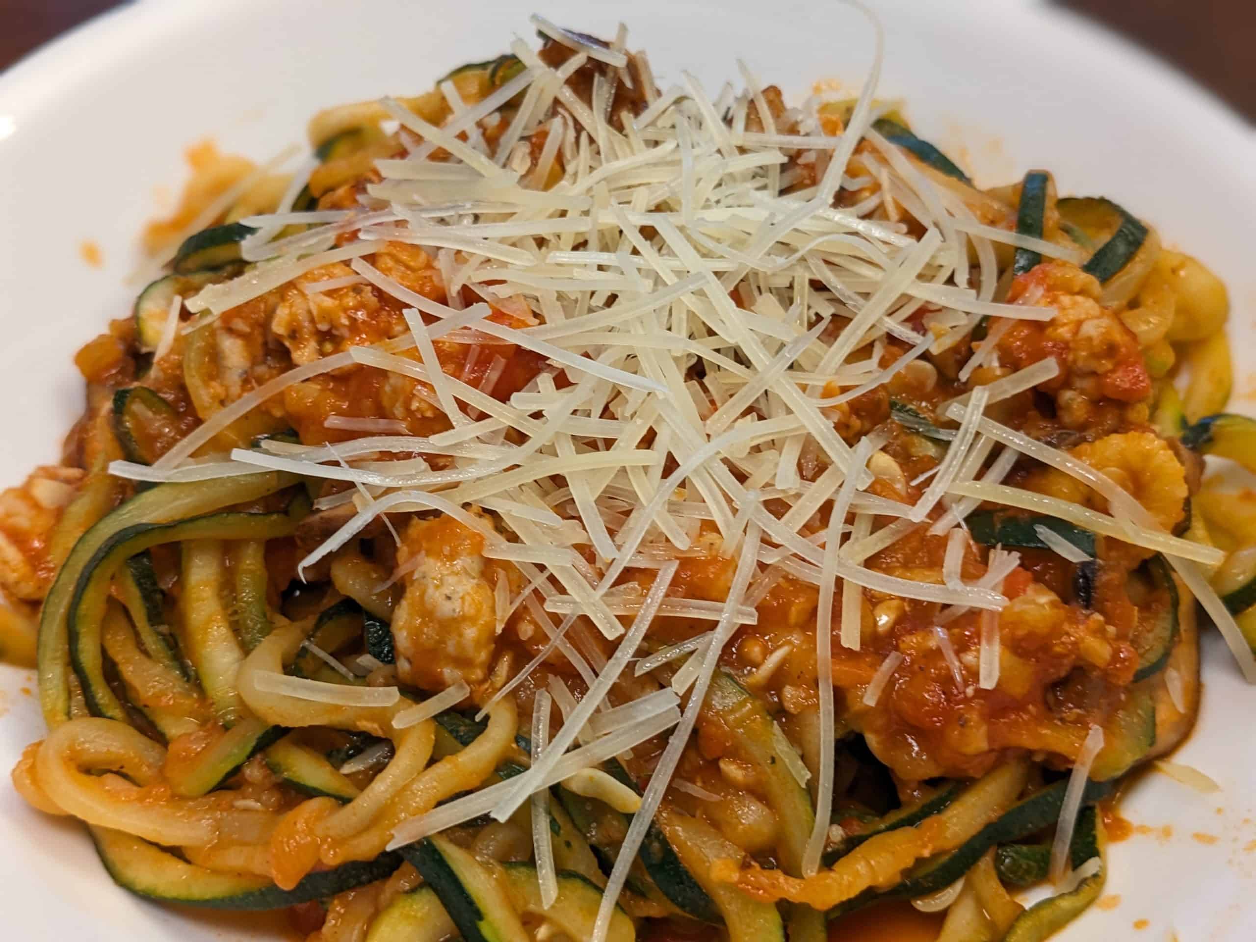 Chicken Italian Sausage and Zoodles - Finished Dish