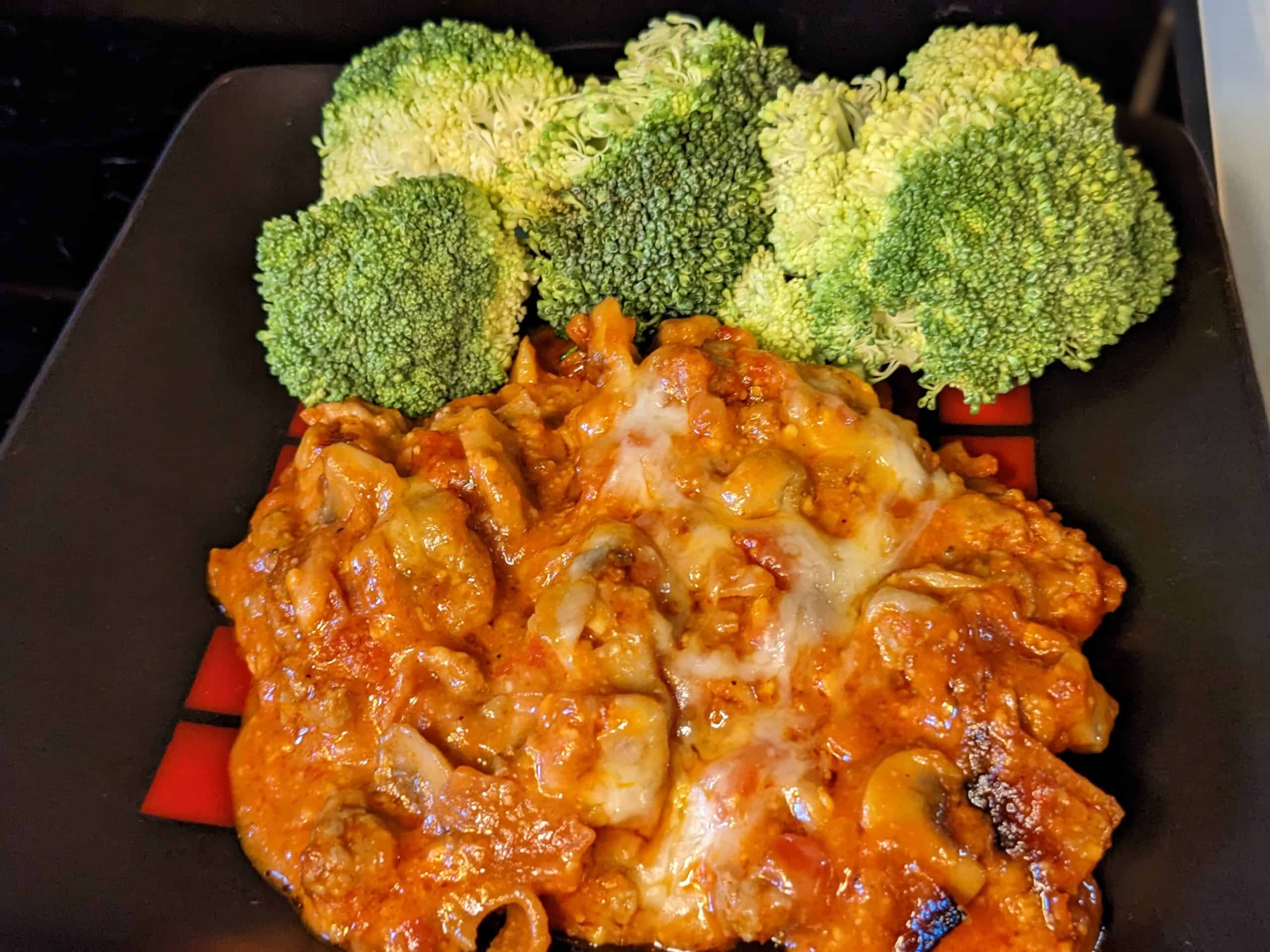 Keto Pizza Casserole - finished and plated