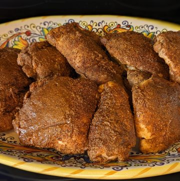 Keto BBQ Dry Rub Chicken Thighs on Serving Platter