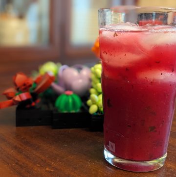 Keto Blueberry Mojito in glass on table