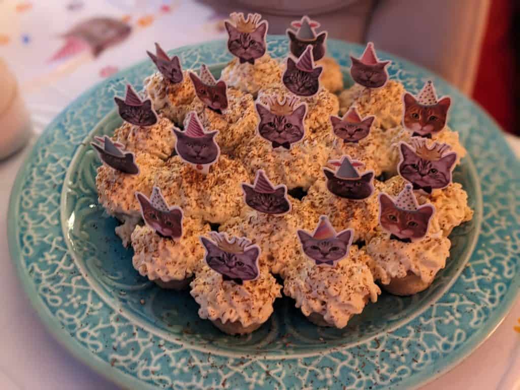 Keto Tiramisu Cupcakes with Cat Toppers
