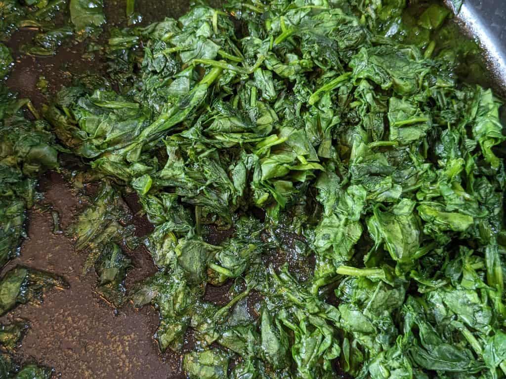 Sauteed Spinach in a Pan