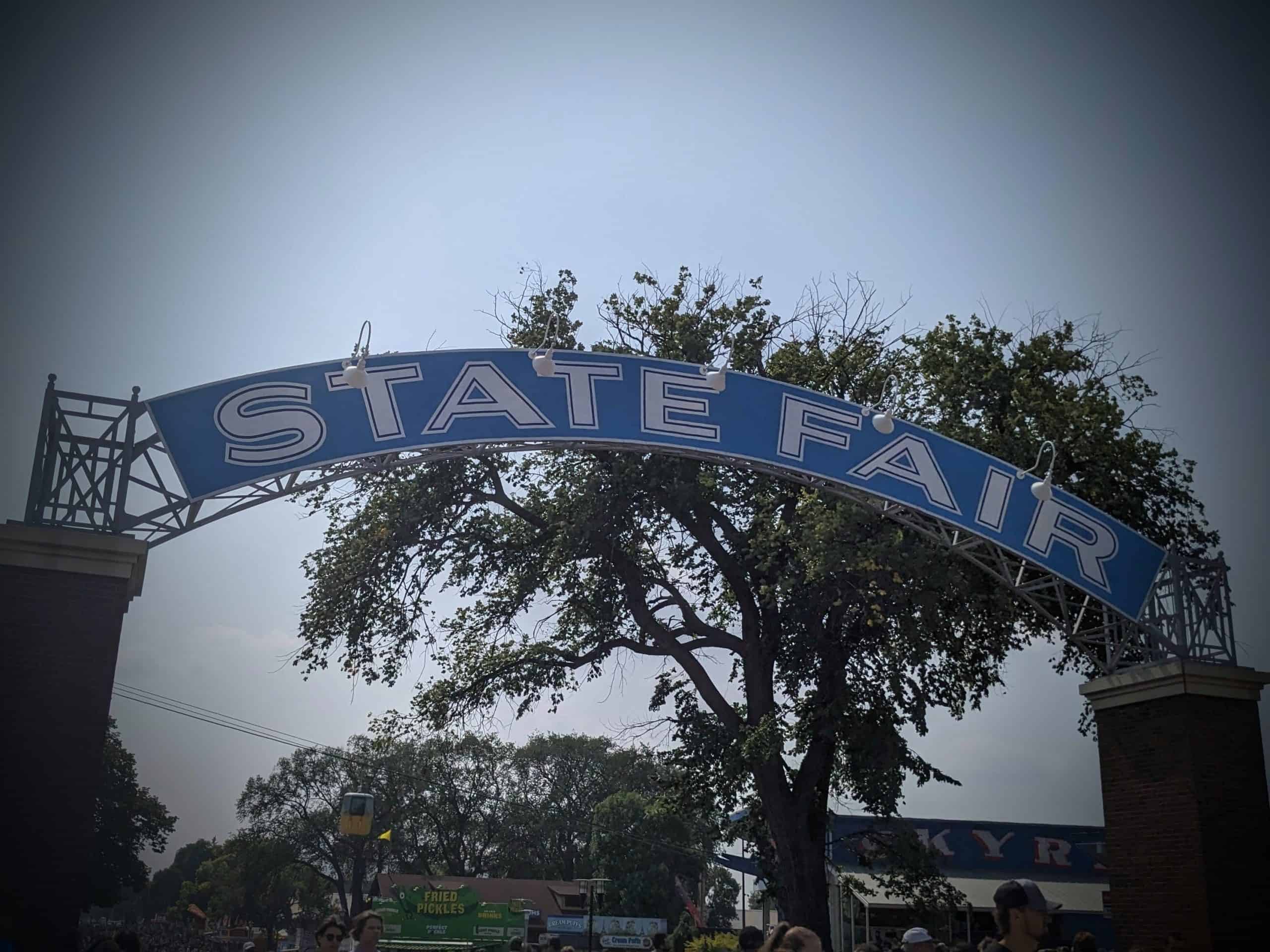 "State Fair" sign at the entrance to the Minnesota State Fair