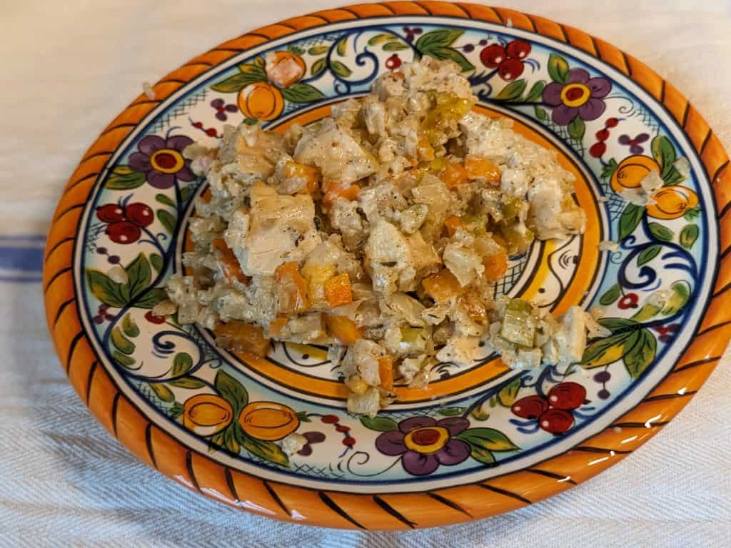 Cozy Chicken and Cauliflower Casserole on a plate