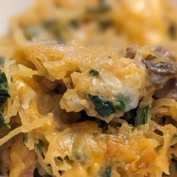 Ham Mushroom and Spaghetti Squash - Finished Close up