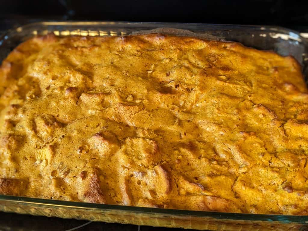 Low Carb Pumpkin Bread Pudding - Finished and still in casserole dish