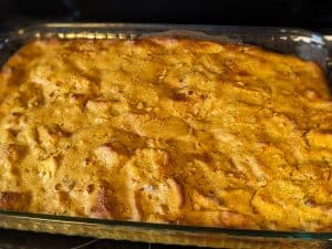 Low Carb Pumpkin Bread Pudding - Finished and still in casserole dish