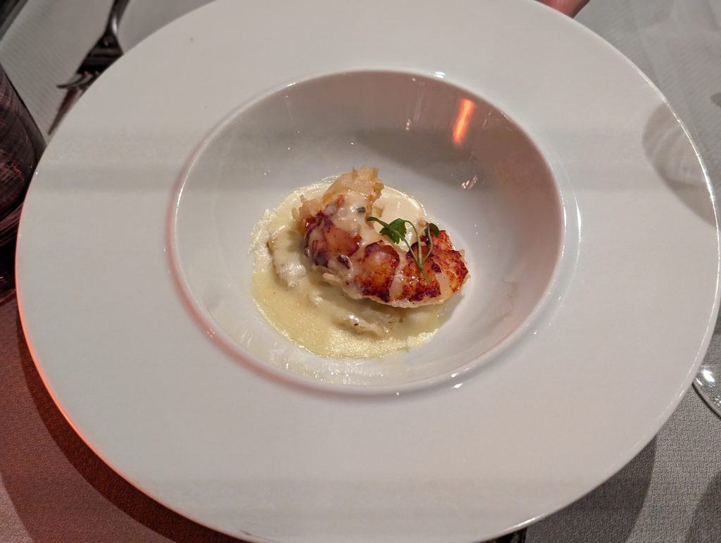 Slow-Poached Lobster with Two-textured Cauliflower, Lobster Beurre Blanc