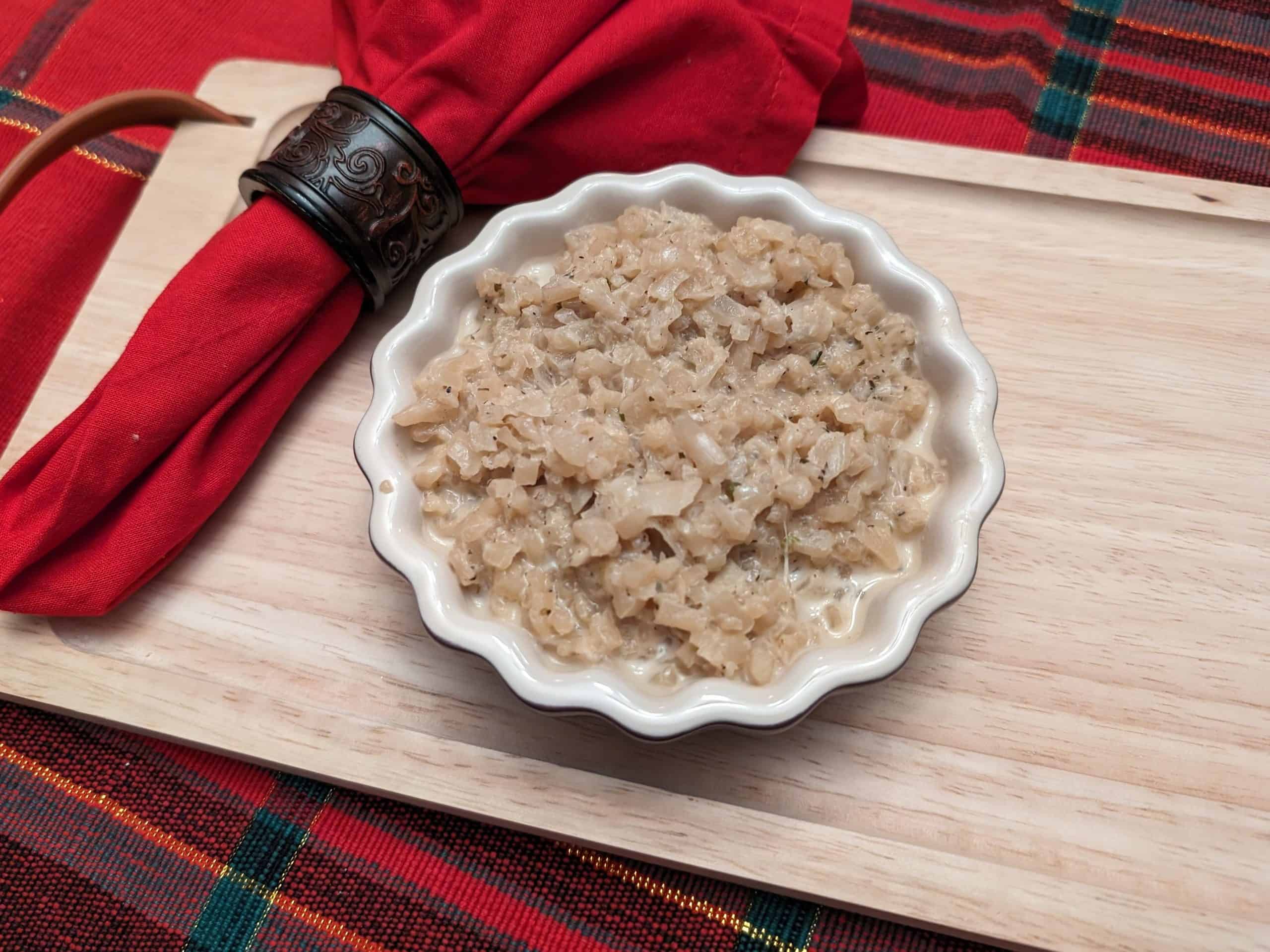 Creamy Cauliflower Rice Risotto on a plate