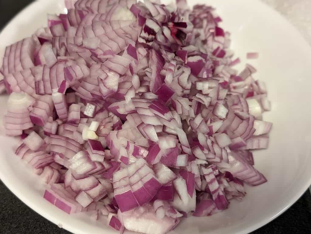 Diced red onion