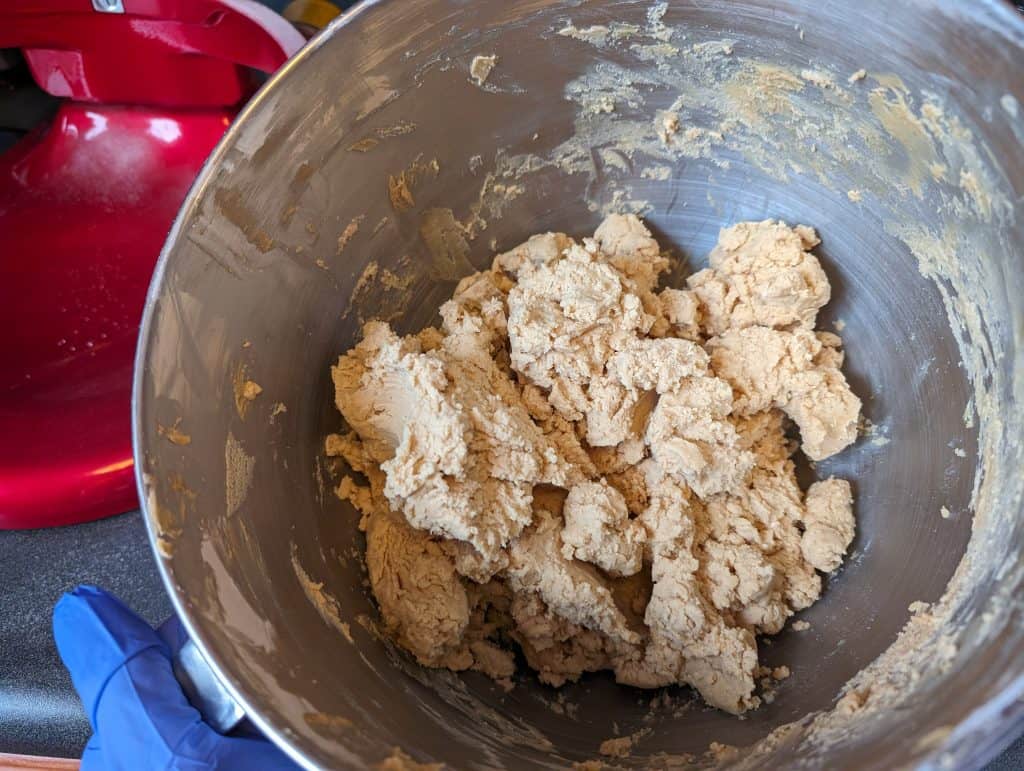 Mixture of butter, peanut butter, and powdered erythritol for Keto Buckeye center balls