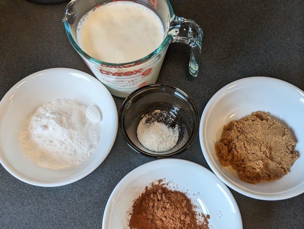 Ingredients for the Chocolate Salted Caramel center of Peanut Butter Cookie Cups