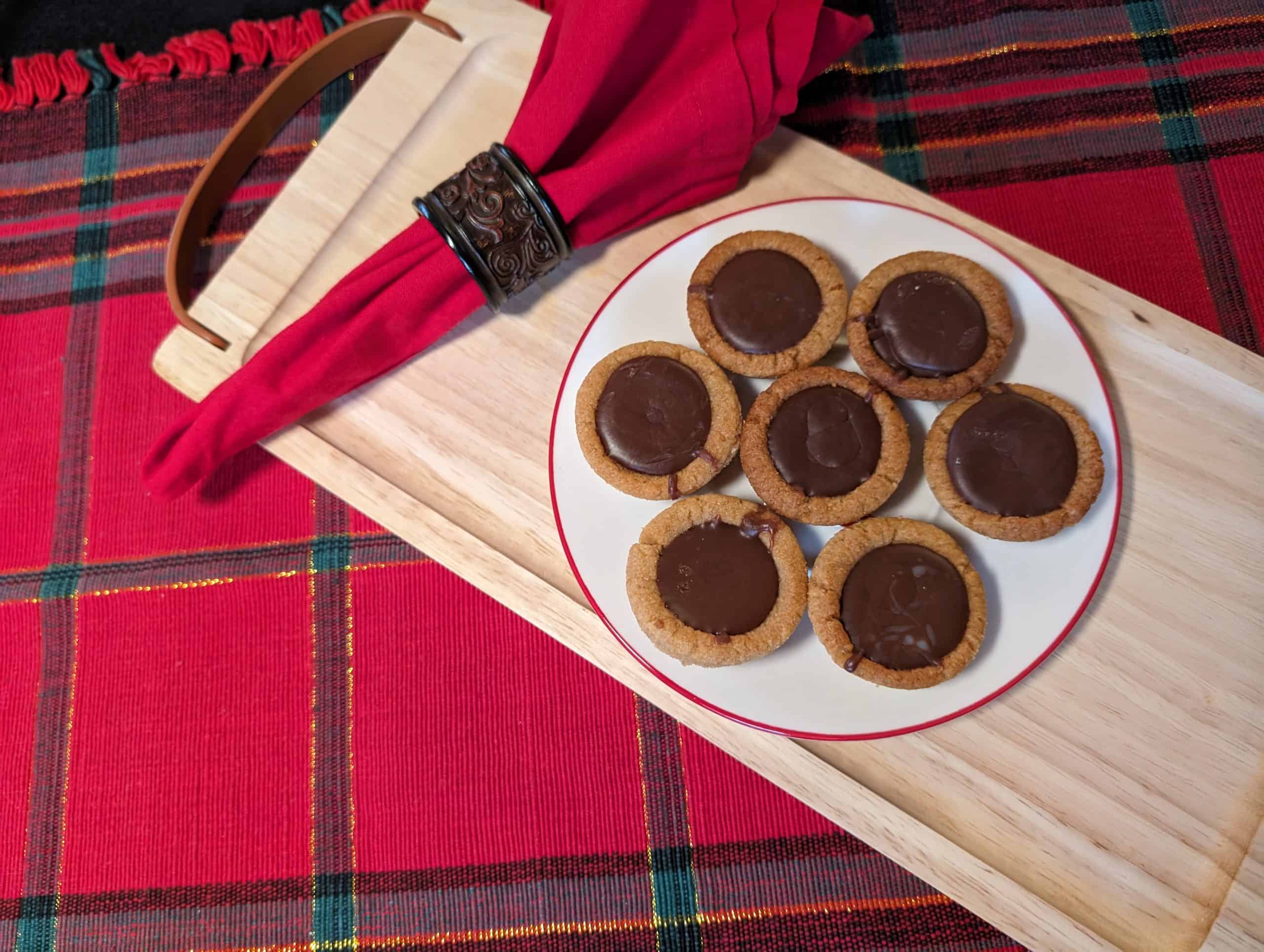 Keto Peanut Butter Cookie Cups on a plate