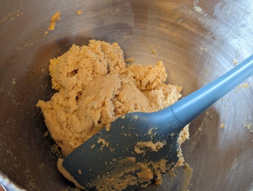 Dough for Peanut Butter Cookie Cups with the wet and dry ingredients combined