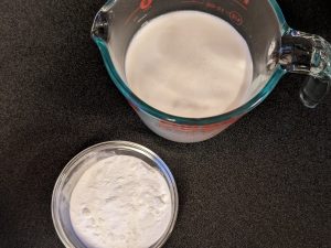 Ingredients for Keto Whipped Cream - Heavy Cream and Powdered Erythritol