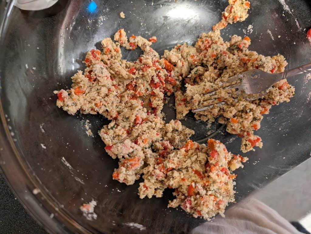 Mixed dough for Garlic and Roasted Red Pepper Scones