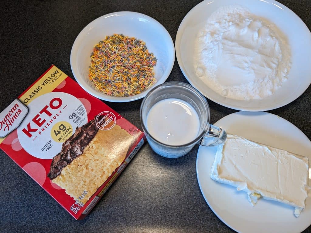 Ingredients for Keto Cake Batter Dip