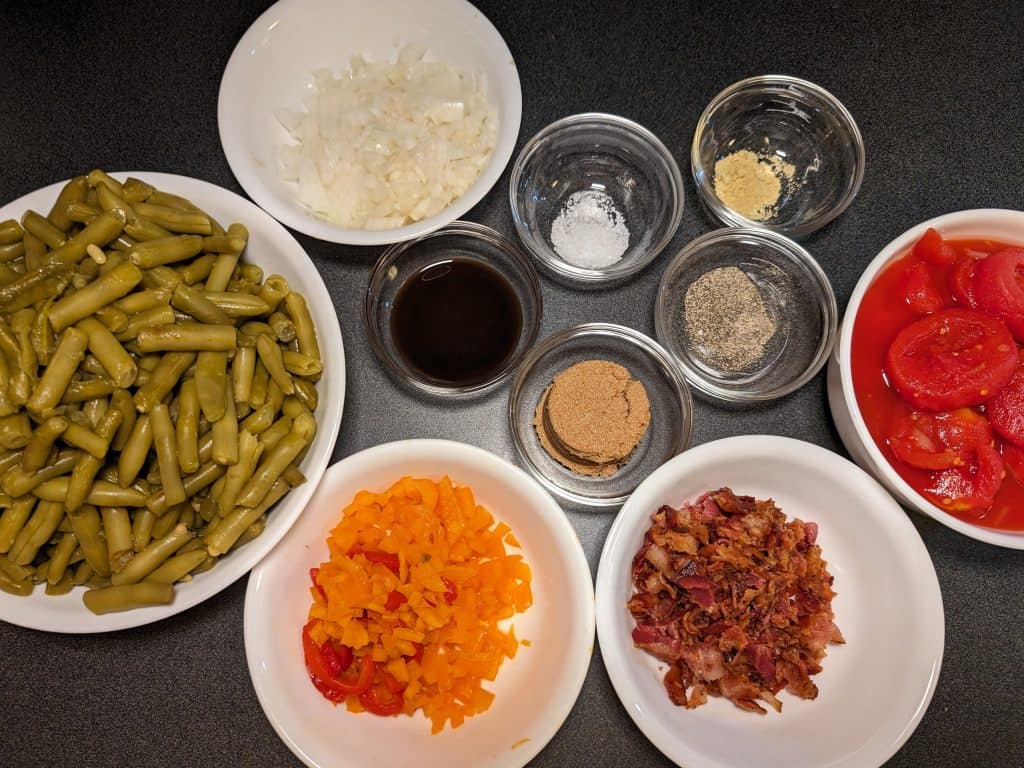 Ingredients for Keto Creole Green Beans