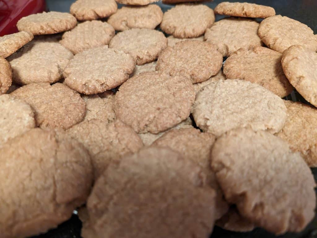 Large plate of Keto Peanut Butter Cookies