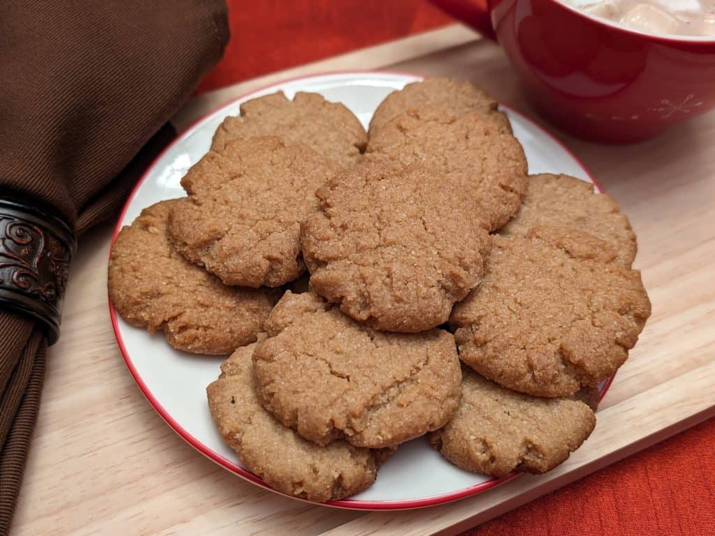 Keto Peanut Butter Cookies Dairy Free - plated and close up