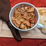 Low Carb Jambalaya in a bowl with crackers