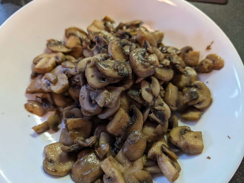 Sautéed mushrooms in a bowl
