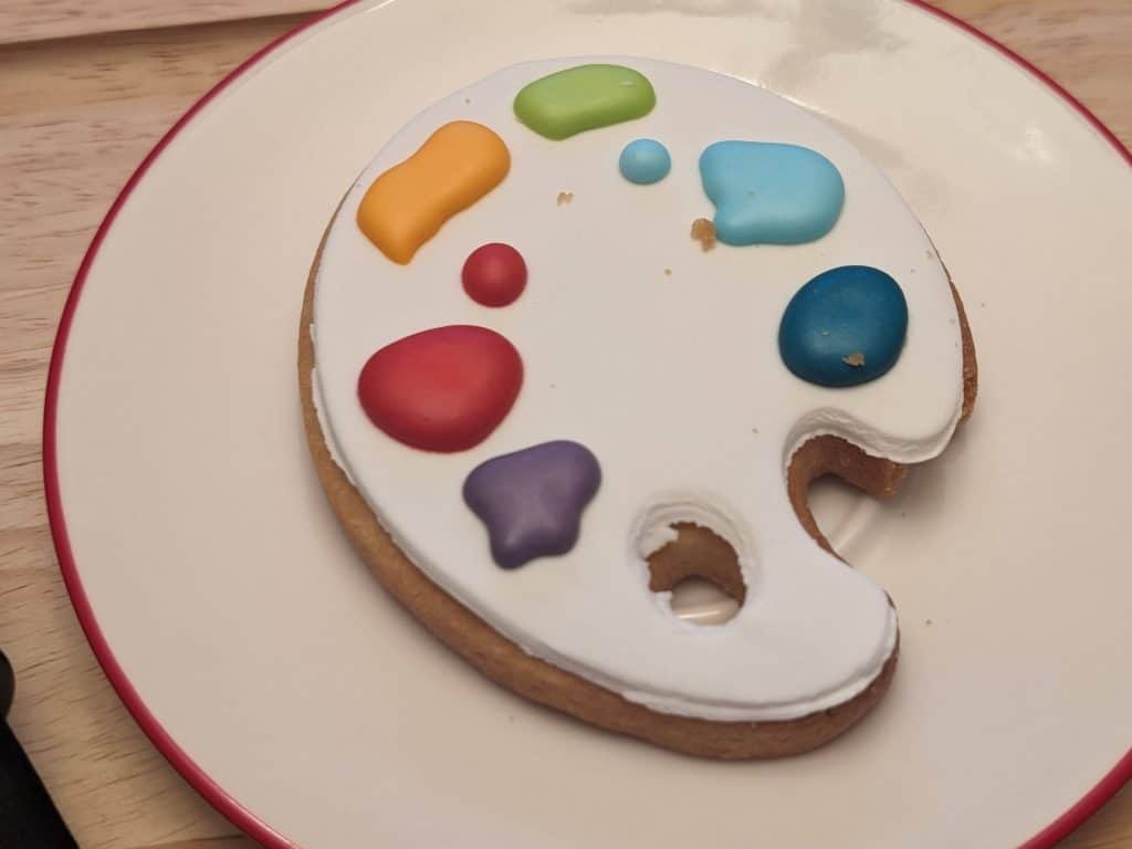 Artist Palate shaped sugar cookie