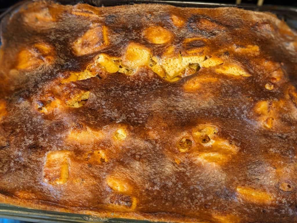 Keto French Toast Casserole - whole baked casserole in dish