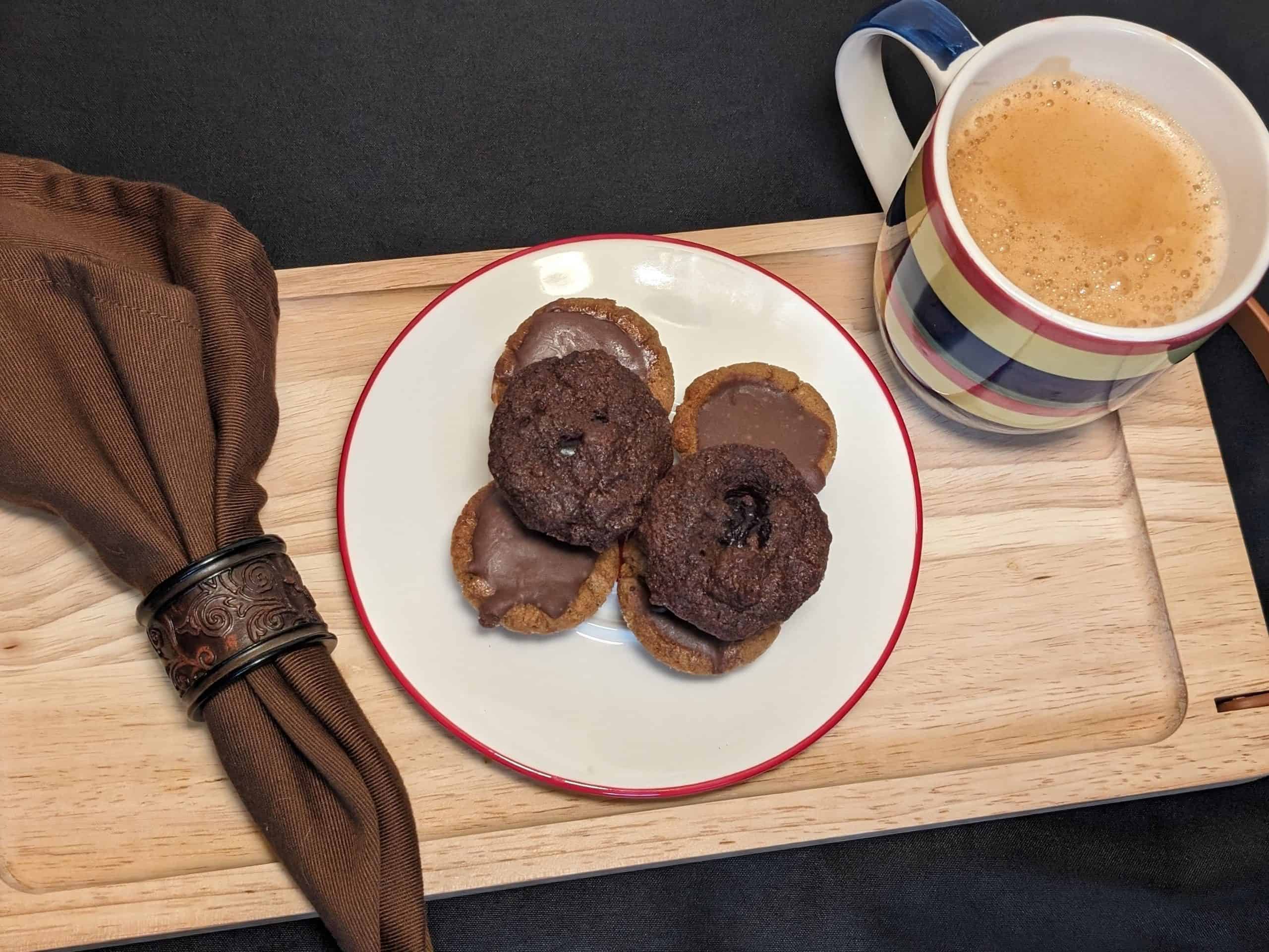 Lower Carb Cherry Brownie Bites - plated