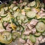 Sautéed Chicken and Zucchini Skillet finished in a pan