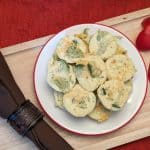 Plate of Mini Crustless Broccoli and Blue Cheese Quiches