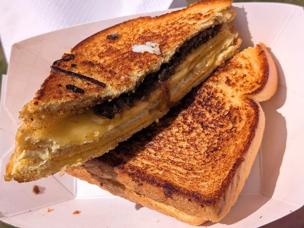 Mommy's Grilled Cheese Sandwich cross-section at Sonic Temple 2024