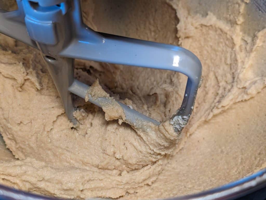 Cookie dough with both the wet and dry ingredients combined