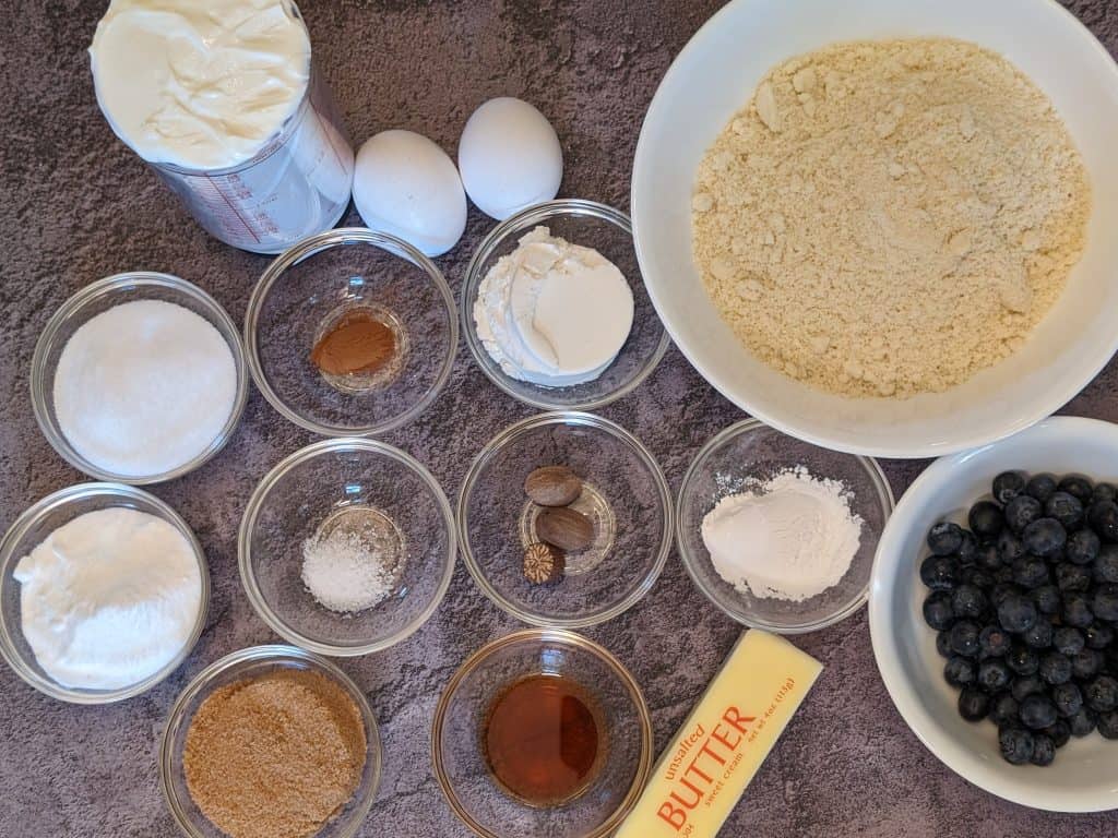 Ingredients for Keto Blueberry Spice Cookies