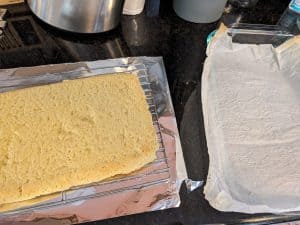 Biscuit Bottom cooling on a rack for the Saucy Zucchini Biscuit Bake