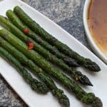Simply Roasted Asparagus plated