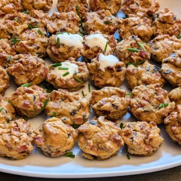 Chili Cheese Dog Puffs on a serving platter