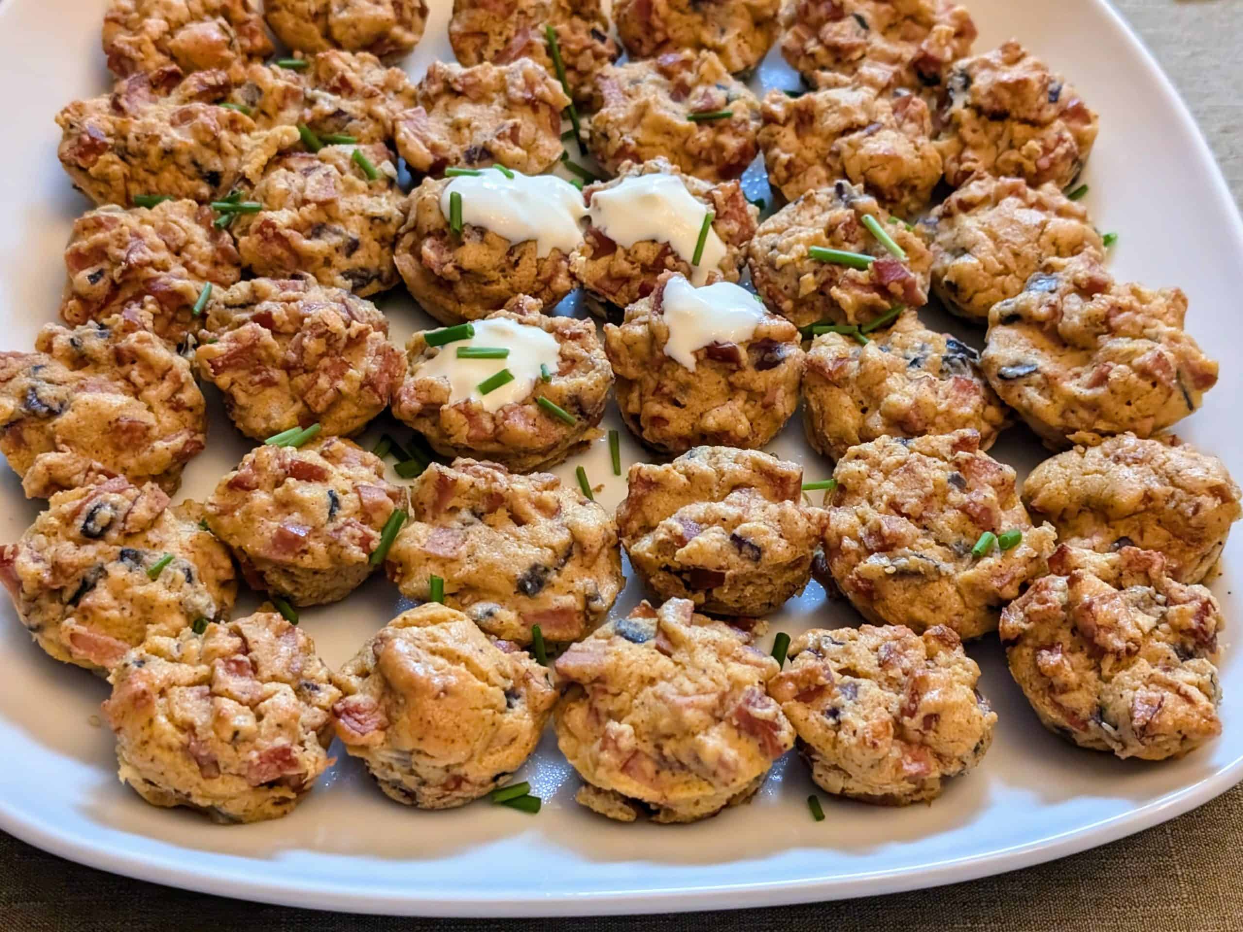 Chili Cheese Dog Puffs on a serving platter