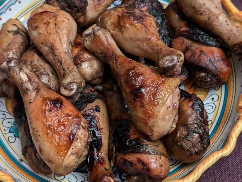 Sous Vide Chicken Legs on a Serving Platter