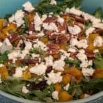 Roasted Spiced Pumpkin Salad in a serving bowl