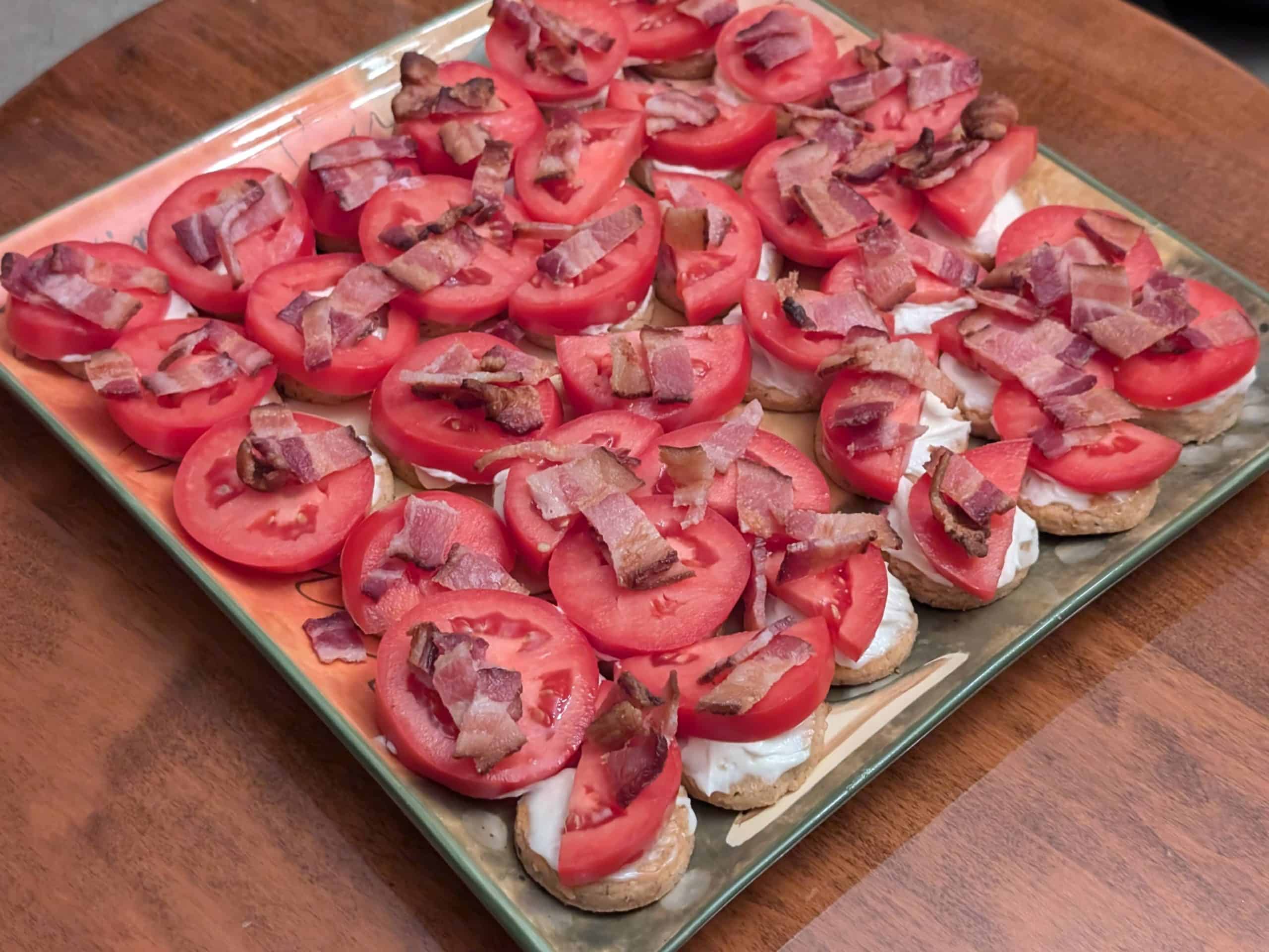 Secret Savory Tomato Bacon Biscuit Bites on a plate