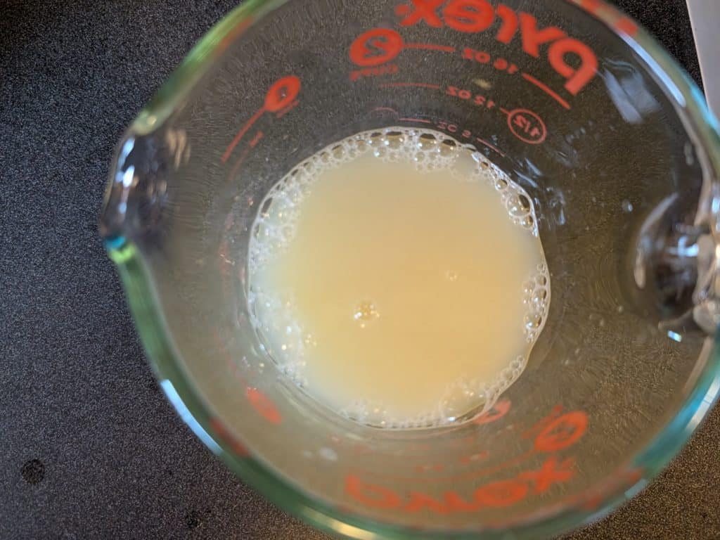 Lime Juice in a measuring cup