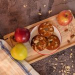 Almond Flour Apple Muffin Rings plated with some apples